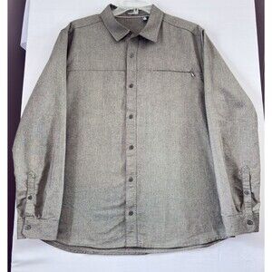 Toad&Co Mens Medium Brown Fullbright Long Sleeve Button Front Casual XL